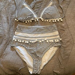 Cocoship high waist stripe bikini M